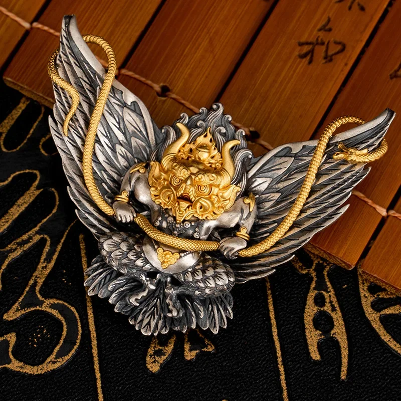 

SRSeiko Gold Winged Roc Bird Vintage Pendant China-Chic Pendant Factory Direct Sales