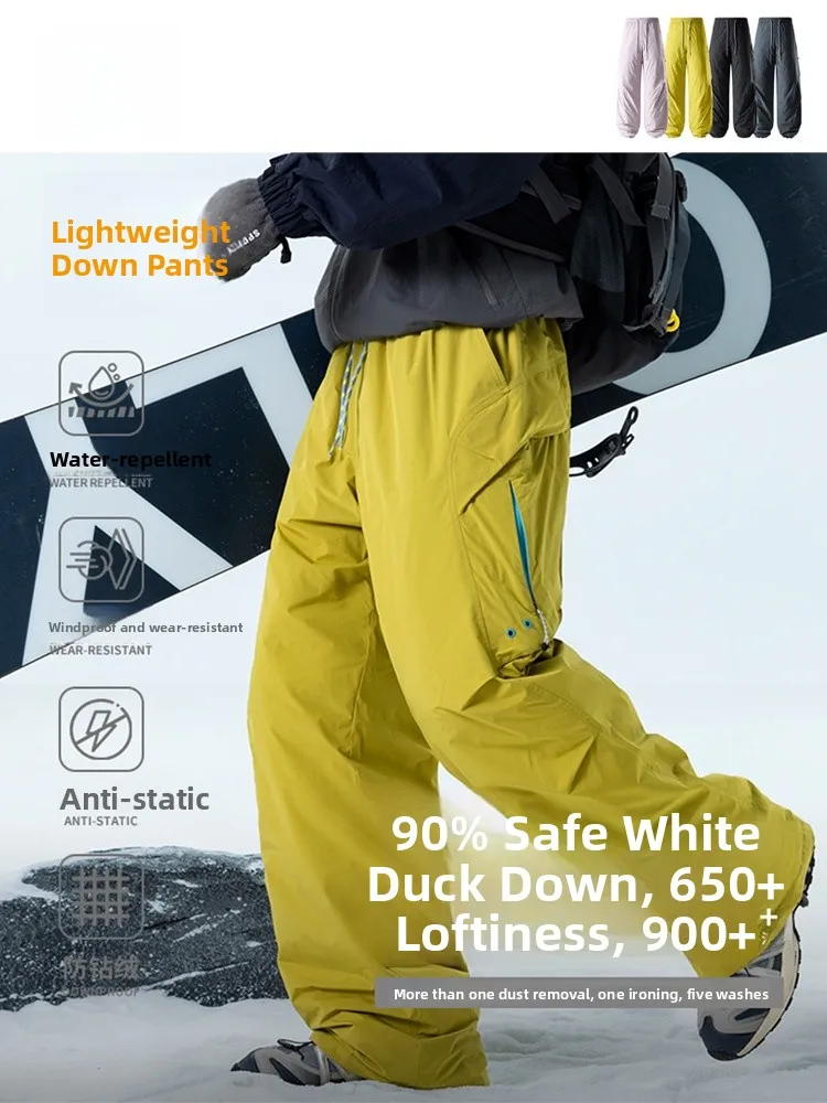 

GPstudio Men's Thiened down Work Trousers American Sle Multi-ket Mountain Climbing Pants Water-Resistant Durable Workwear