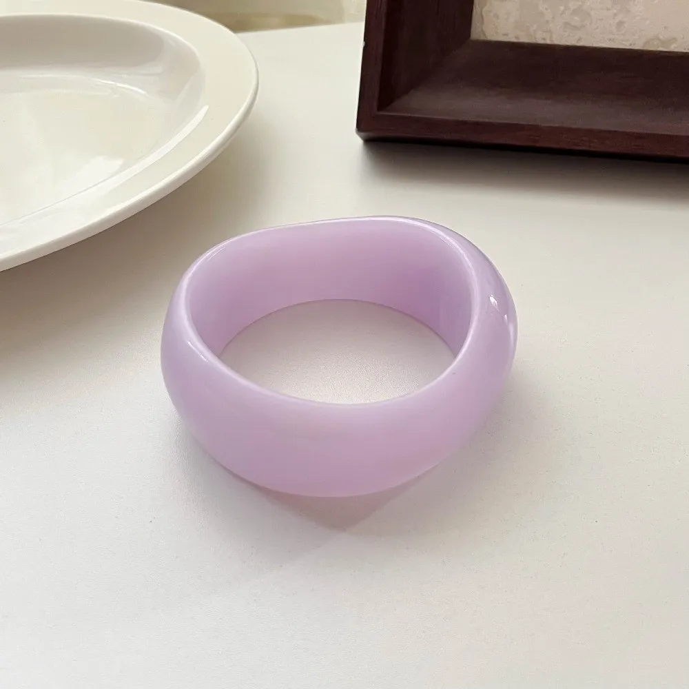 New Wide Irregular Resin Bracelet Thickened Marbling Cuff Bracelet Exaggerated Geometric Chunky Bangle Gifts