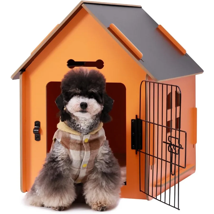 

Cozy Indoor Dog House for Small Dogs or Cats with Elevated Wooden Design and Air Vents Warm and Breathable Dog Cave Bed for Ind
