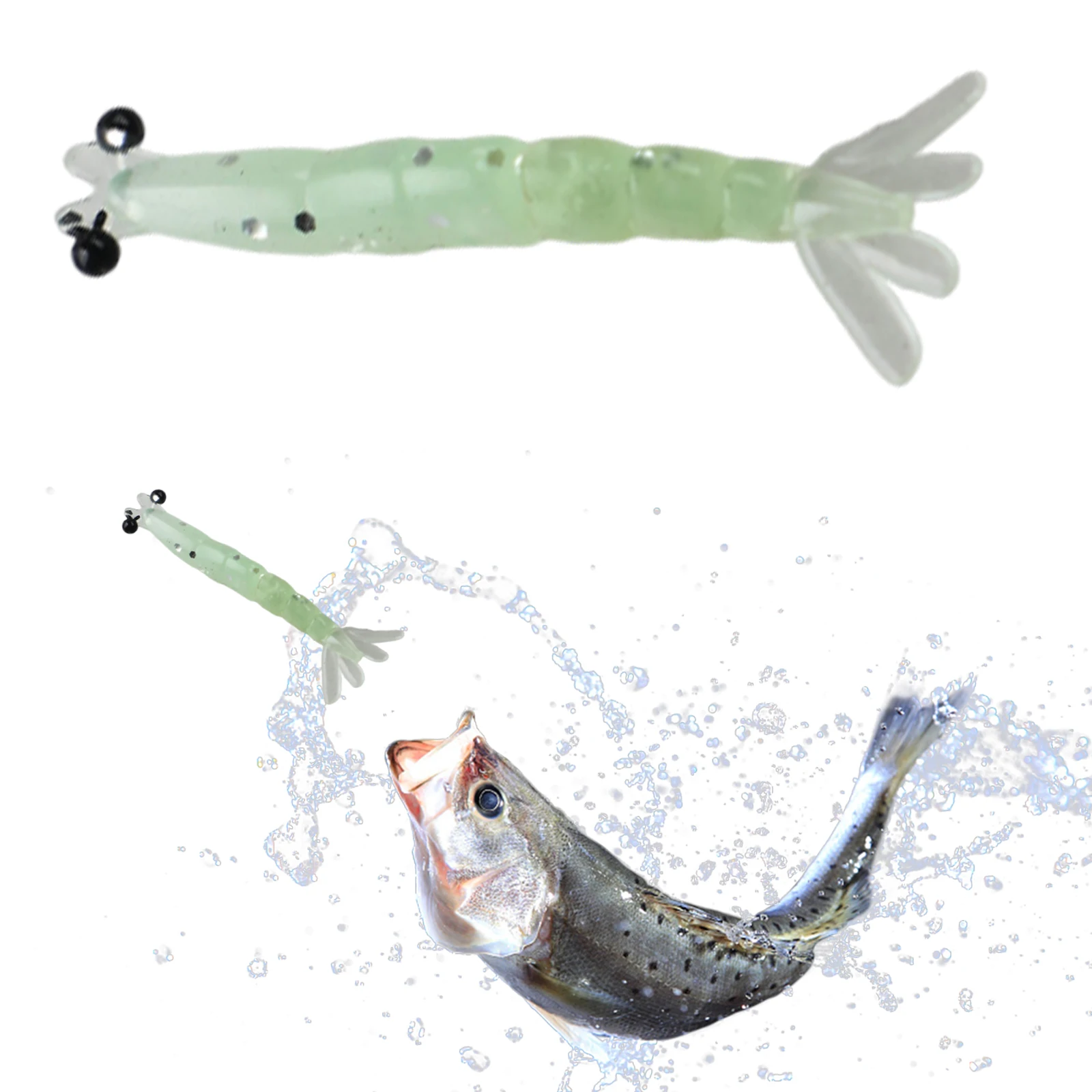 20Pcs Mini Shrimp Lure Realistic Shrimps Bass Bait Glitter Direct Fishing Tackle Lures For Saltwater & Freshwater