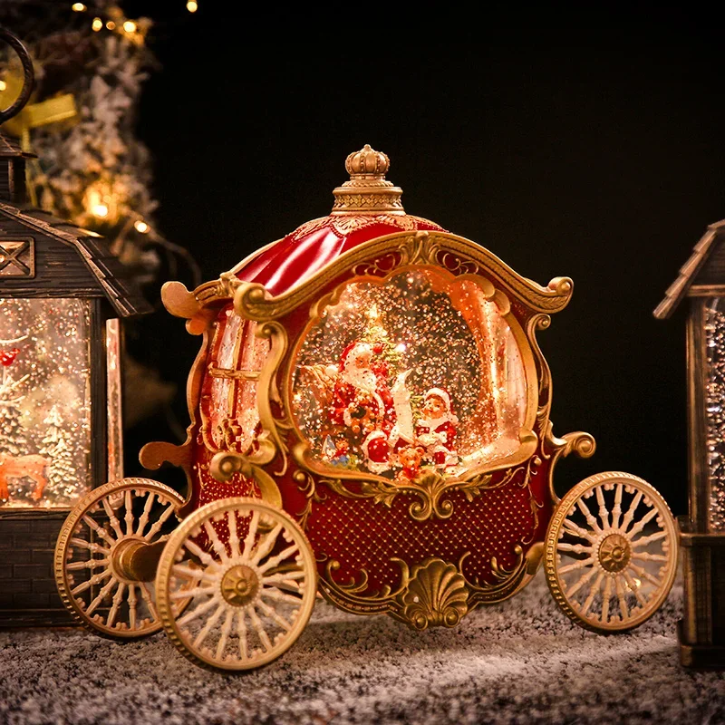 Christmas decorations Music box Santa tree snowman snowflake ornament carriage toy shooting props