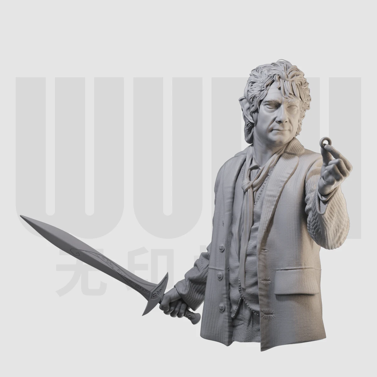 

1/10, бюст Bilbo GK, смола, белая форма, модель фигурки