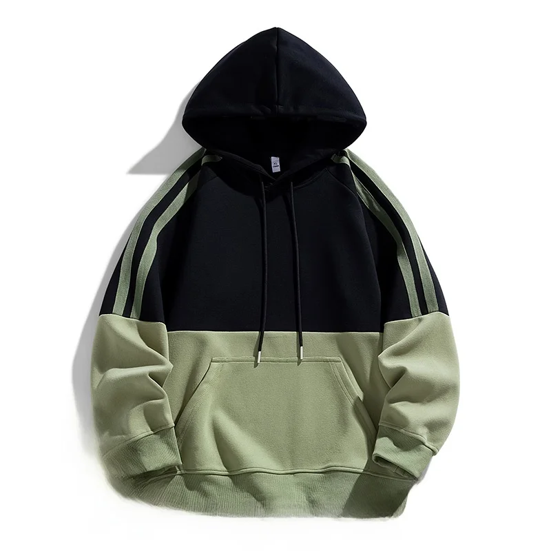 

Мужская толстовка с капюшоном на осень, с длинным рукавом, оверсайз, в стиле колор-блок, повседневная уличная одежда из полиэстера, для мальчиков