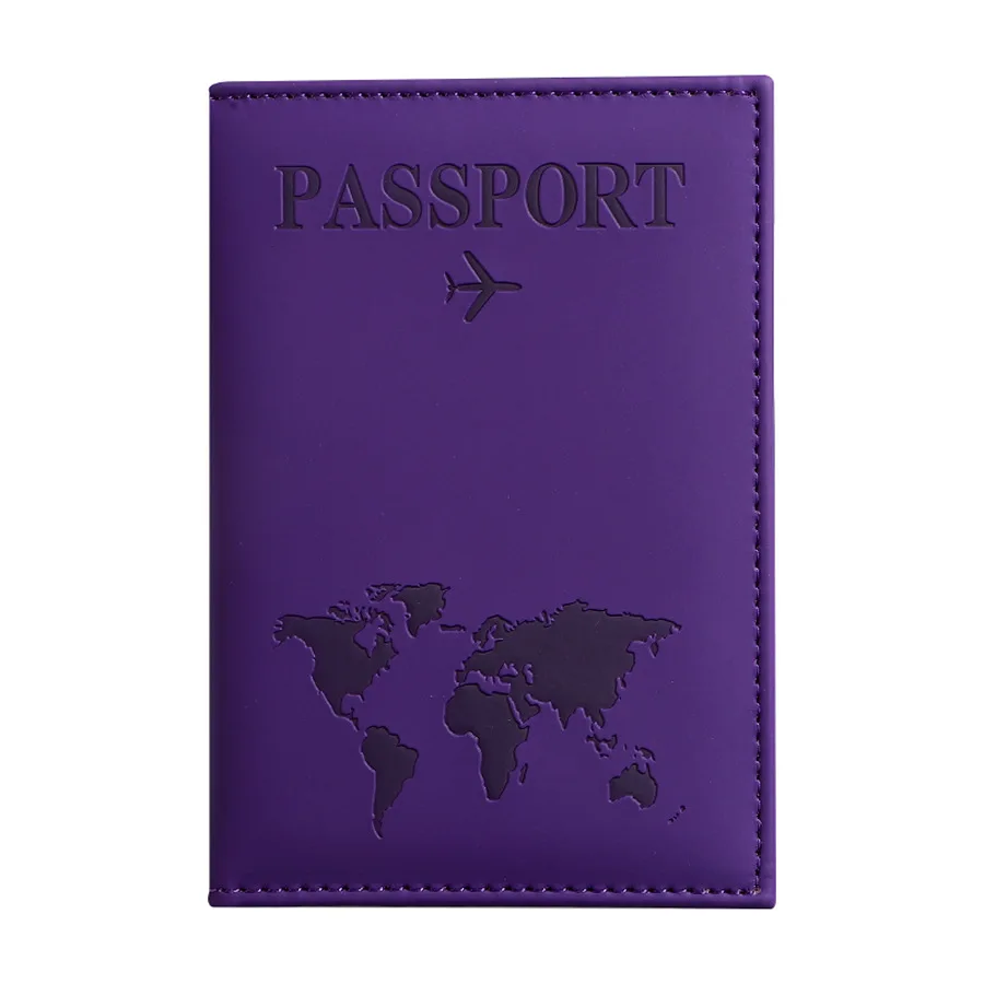 PU-Leder Reisepasshülle für Herren & Damen Organizer - Schützende Kartenhalter ID-Dokumentenhülle Weltkarte Reisepass-Etui – Detail 11