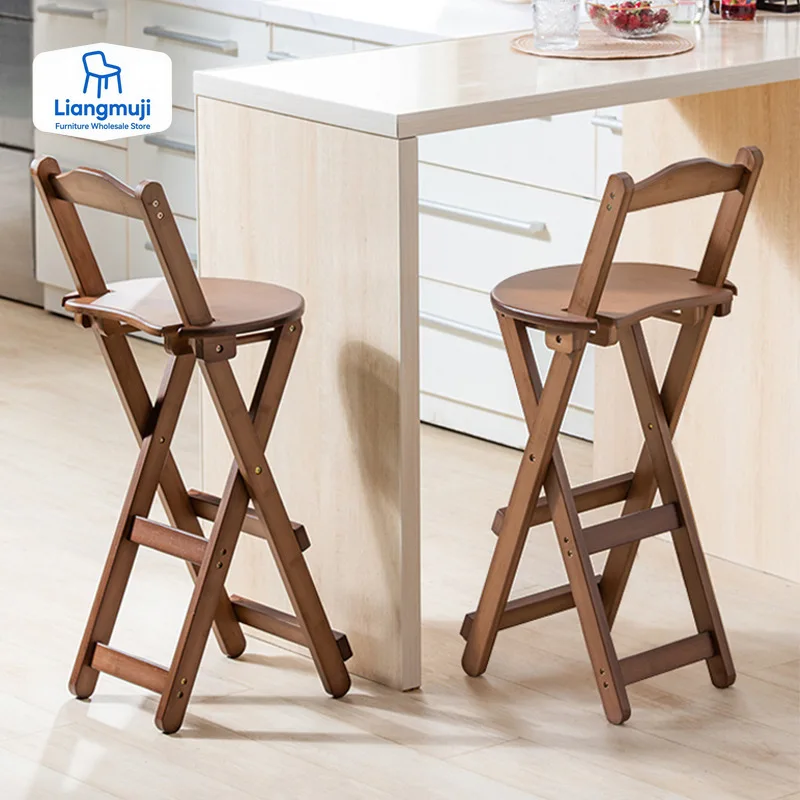 

Bamboo Dining Chairs Foldable Folding High Dining Table Chairs Living Room Backrest Chair Home Bar Nordic Modern Furniture
