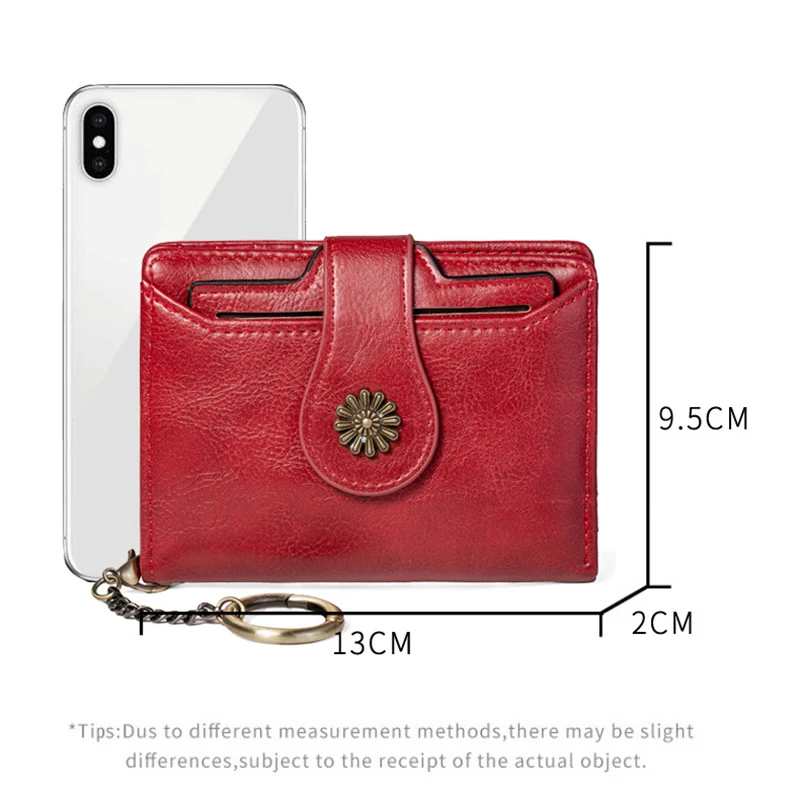 Damesportemonnees PU-leer Vrouwelijke portemonnee Hasp Korte tweevoudige portemonnee voor dames Mode Kaarthouder met ritssluiting Broekzak Sleutelhanger