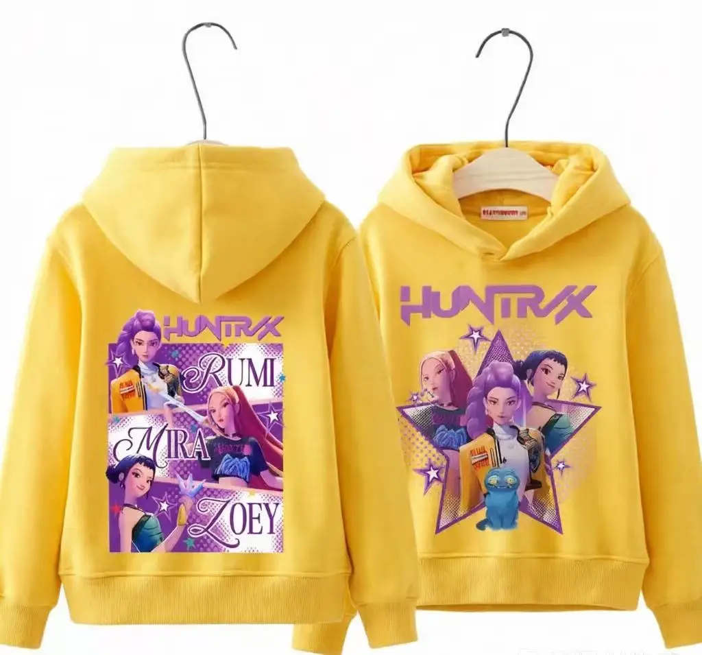 Modischer Rumi Mira Zoey Grafik-Kapuzenpullover für Kinder, vorne und hinten, Kapuzen-Sweatshirt, Streetwear, lässig, langärmelig, Kinderkleidung für Jungen und Mädchen – Detail 3