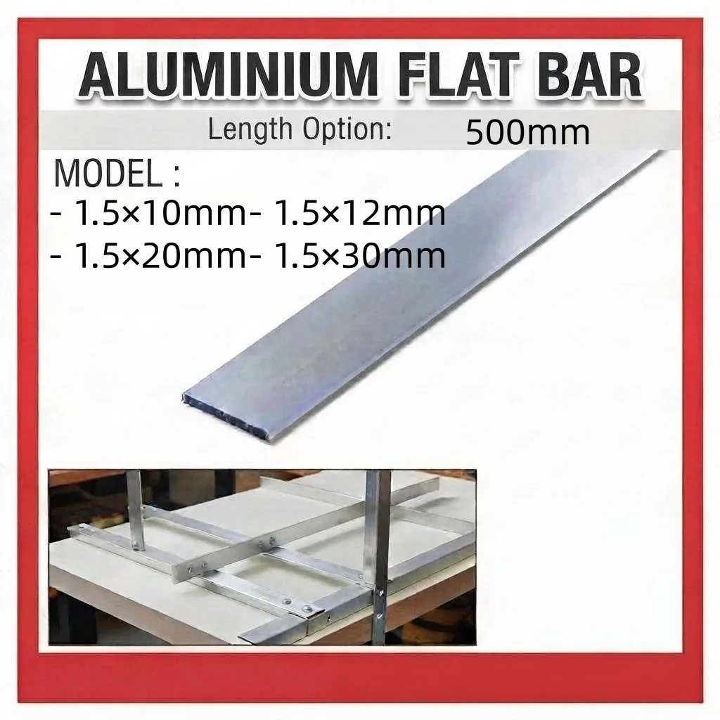 1.64 Feet Aluminium Flat Bar 1'' , 3/4'' , 1/2'' Width Aluminium Flat Bar DIY 1.5mm Thickness