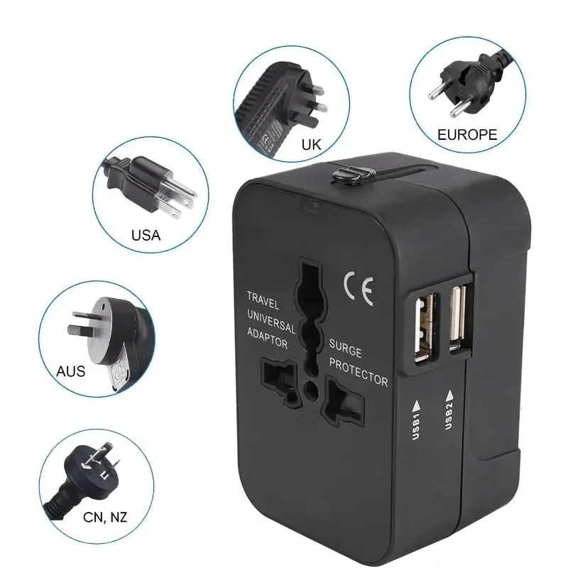 1pc for Travel Adapter with 2 USB Charging Ports, Wall Charger,Dual USB Charger, World All in One Universal Travel Adapter