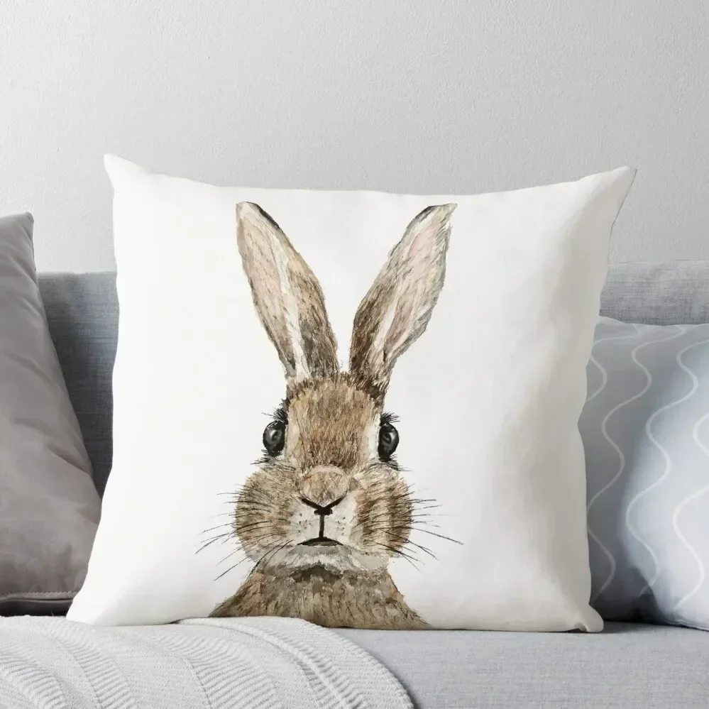 cute innocent rabbit watercolor Throw Pillow Decorative Cushions Pillow Decor luxury decor pillow