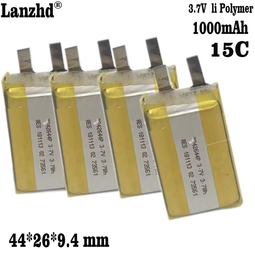 1-12pcs 3.7V 1000mAh  942644 Rechargeable Polymer 15C Li-ion Battery For Start power supply car igniter spot welder model plane