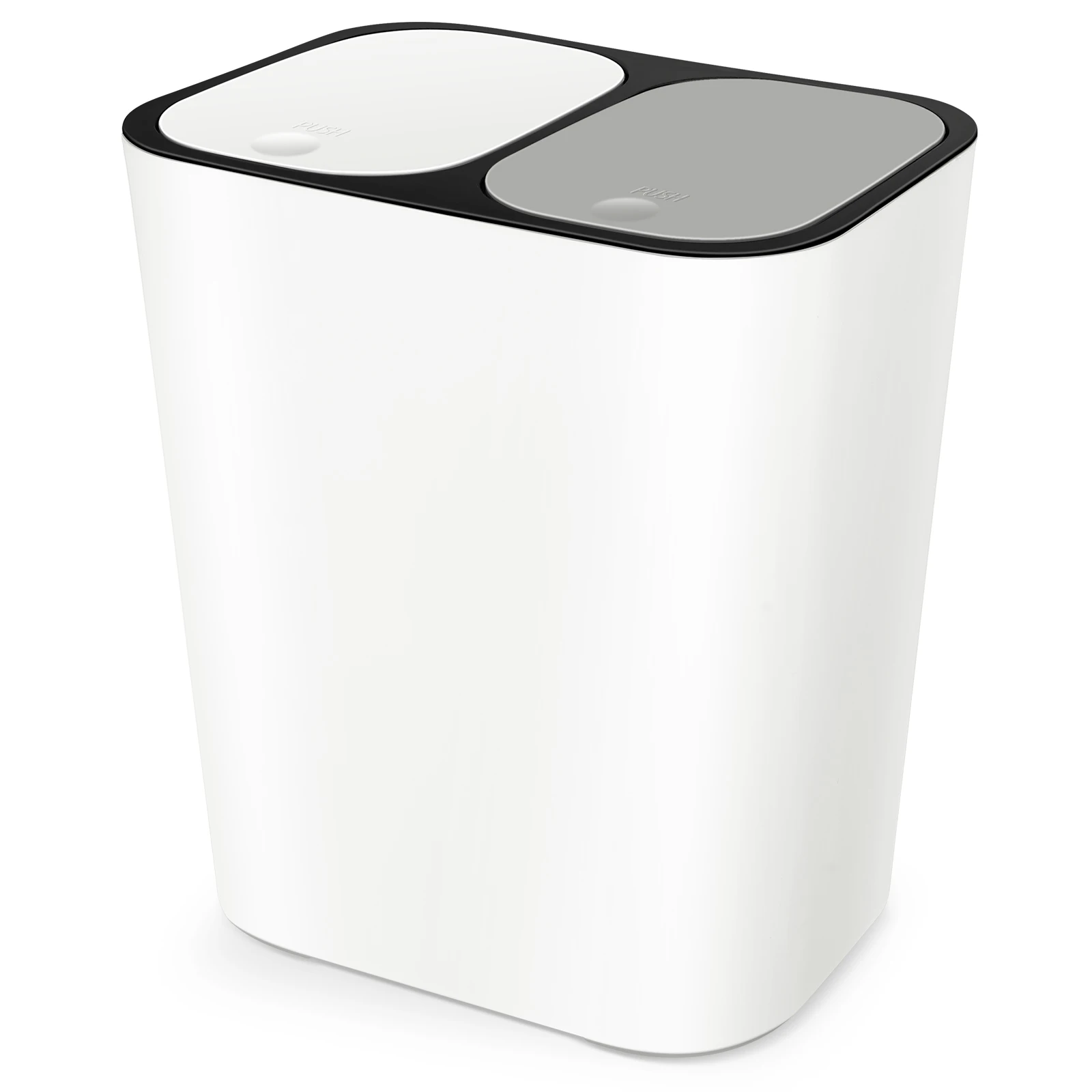 15L Dual Compartment Trash Can with Lid Kitchen Waste Bin Household Recycling Garbage Container White Pedal Bin