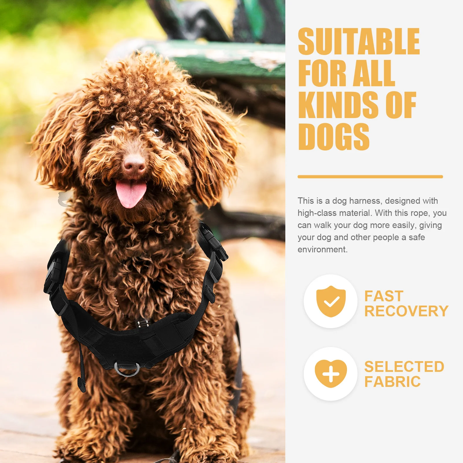 

Household Dog Harness Oxford Cloth Wear-Resistant Portable Dog Vest Easy Control Pet Accessory Household Vest Convenient Harness