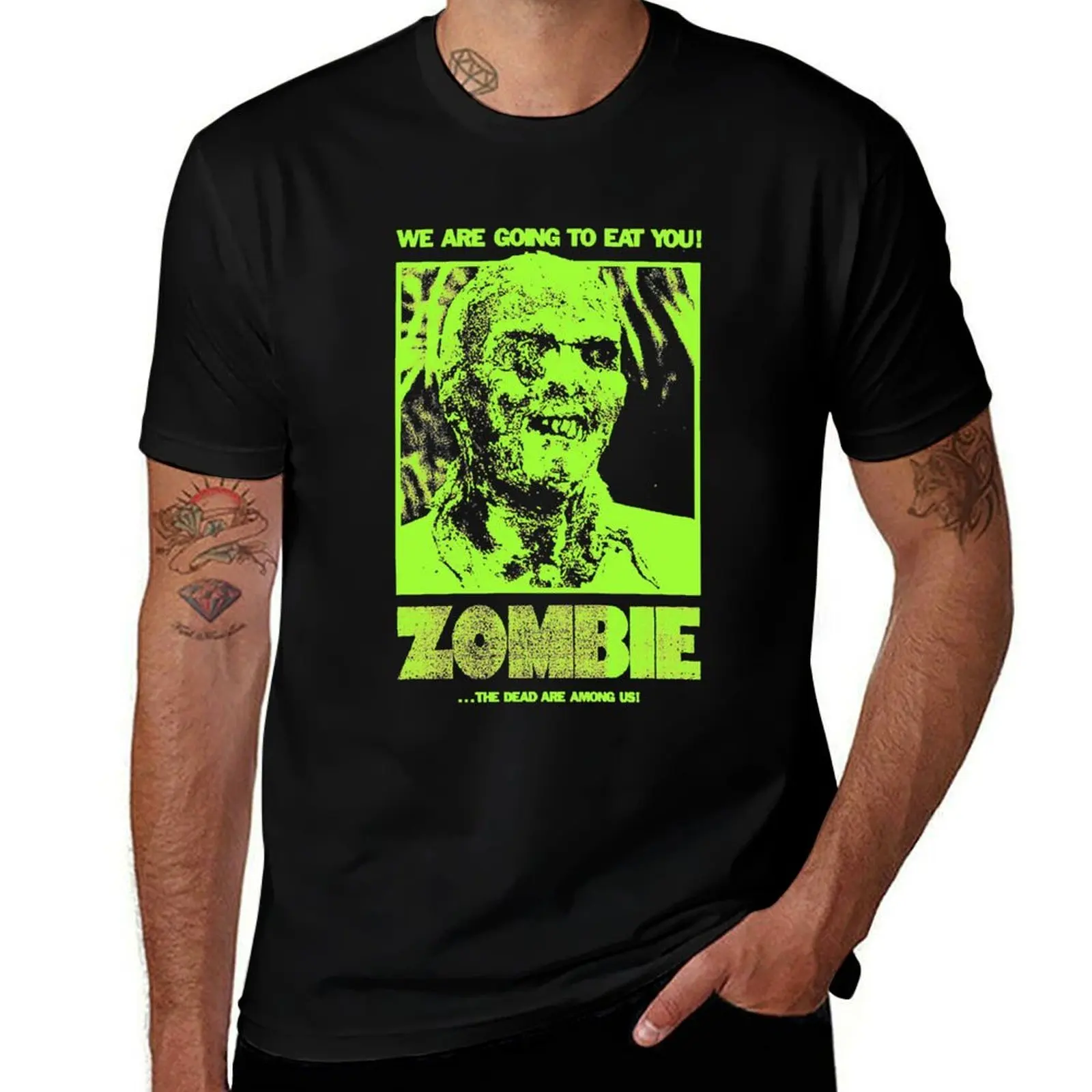 

Movie lucio fulci zombie ZOMBI poster horror film T-Shirt t shirt man casual T-Shirt