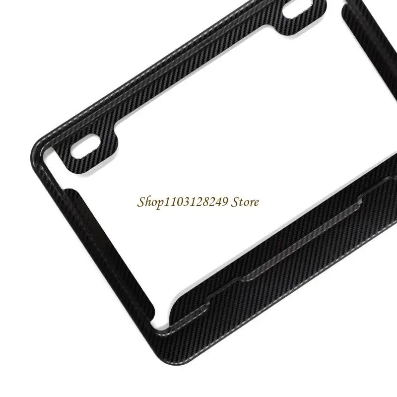 N5KD Carbon Fiber Texture Texture License Plate Frame Tag Cover for Motorcycle Motorb