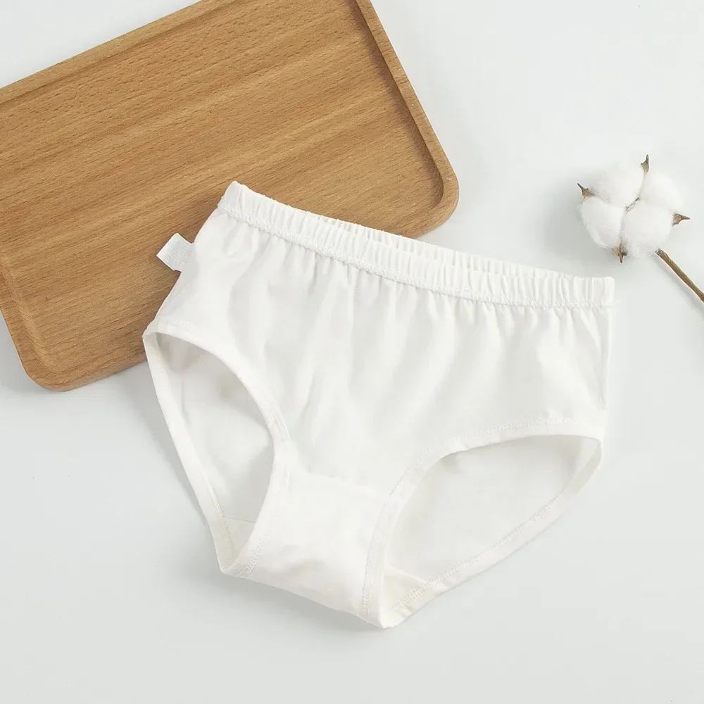 6 pçs/lotgirls meninos roupa interior de algodão branco adolescente calcinha crianças briefs criança macio jovem shorts 110-170