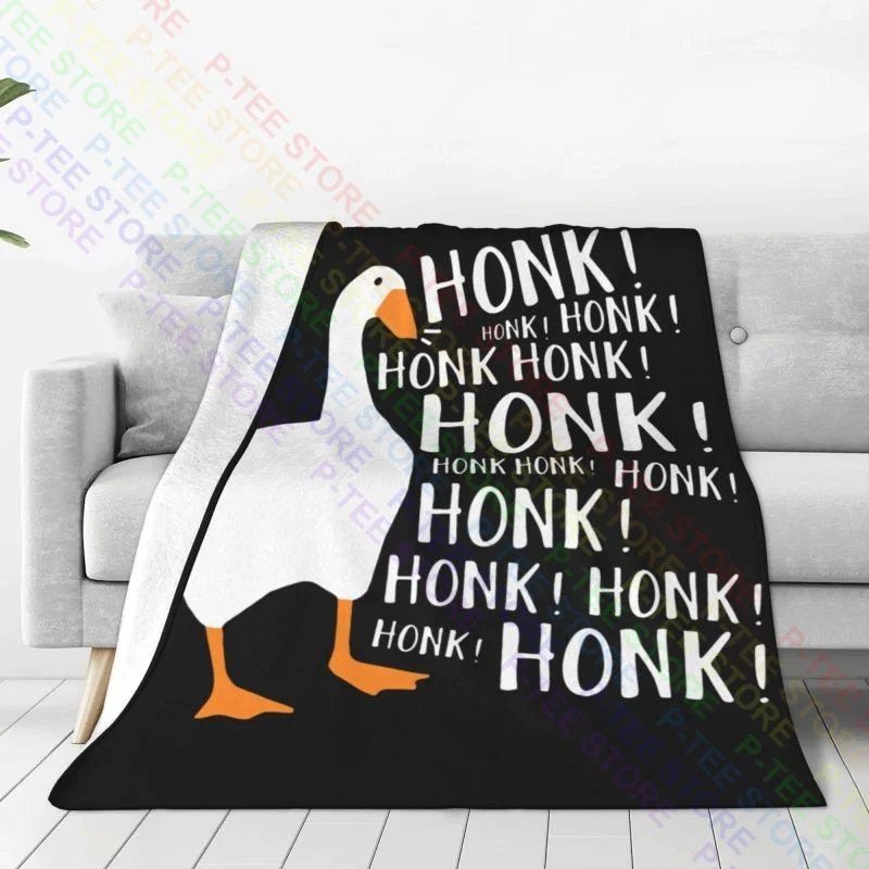 Honk Honk Goose Game Meme Blanket Casual Fashion Sofa Cover Faux Fur Mink Home Decotation