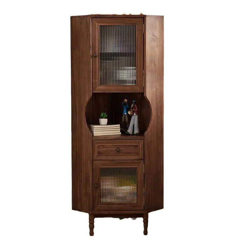 

North American Black Walnut All Solid Wood Corner Cabinet American Triangle Cabinet
