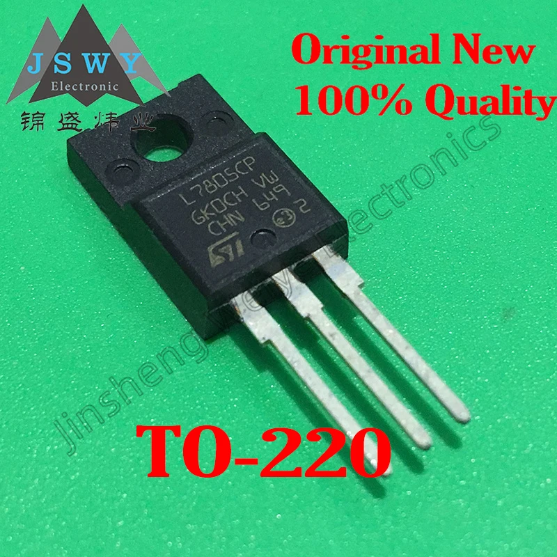 L7805CP Plástico Inserido TO-220F Triode 7805 Transistor, Brand New e Good Quality, 1 a 50Pcs Frete Grátis