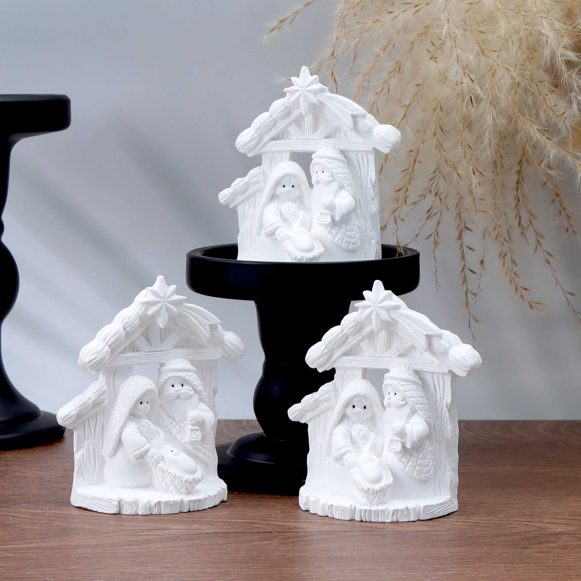 3D Nativity Scene Silicone Mold Christmas Manger Candle Mold Baby Jesus Holy Family DIY Soap Resin Mold Holiday Decor Gift