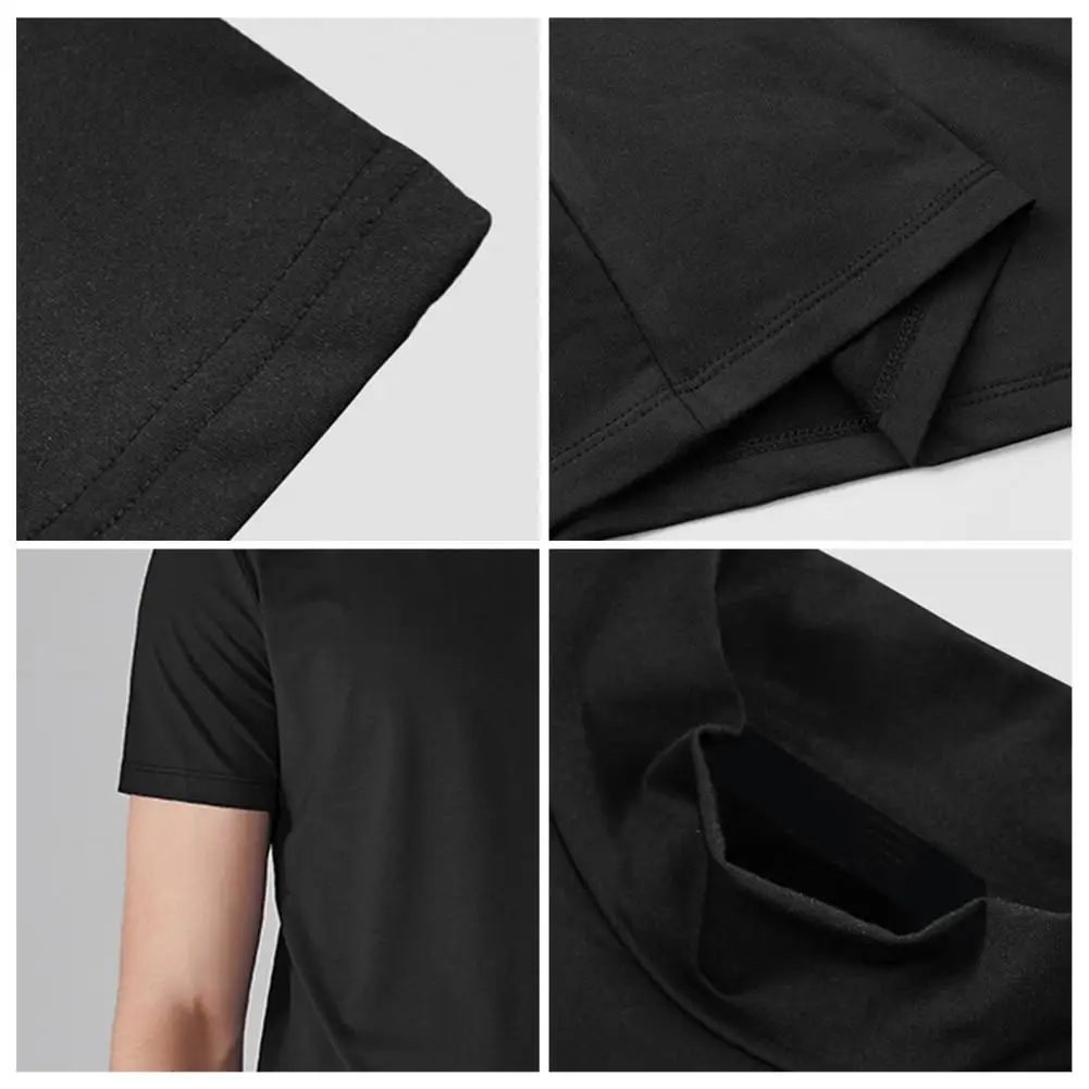 Men Half High Collar T-shirt Slim Fit Quick-drying Sports Tee Shirt Short Sleeve Elastic Summer Casual Thin Pullover Tee Shirt