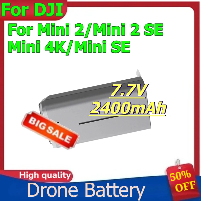 

High Quality Rechargeable Battery for DJI Mini 2/Mini 2 SE/Mini 4K/Mini SE Drone Battery Accessories 7.7V 2400mAh 18.48Wh