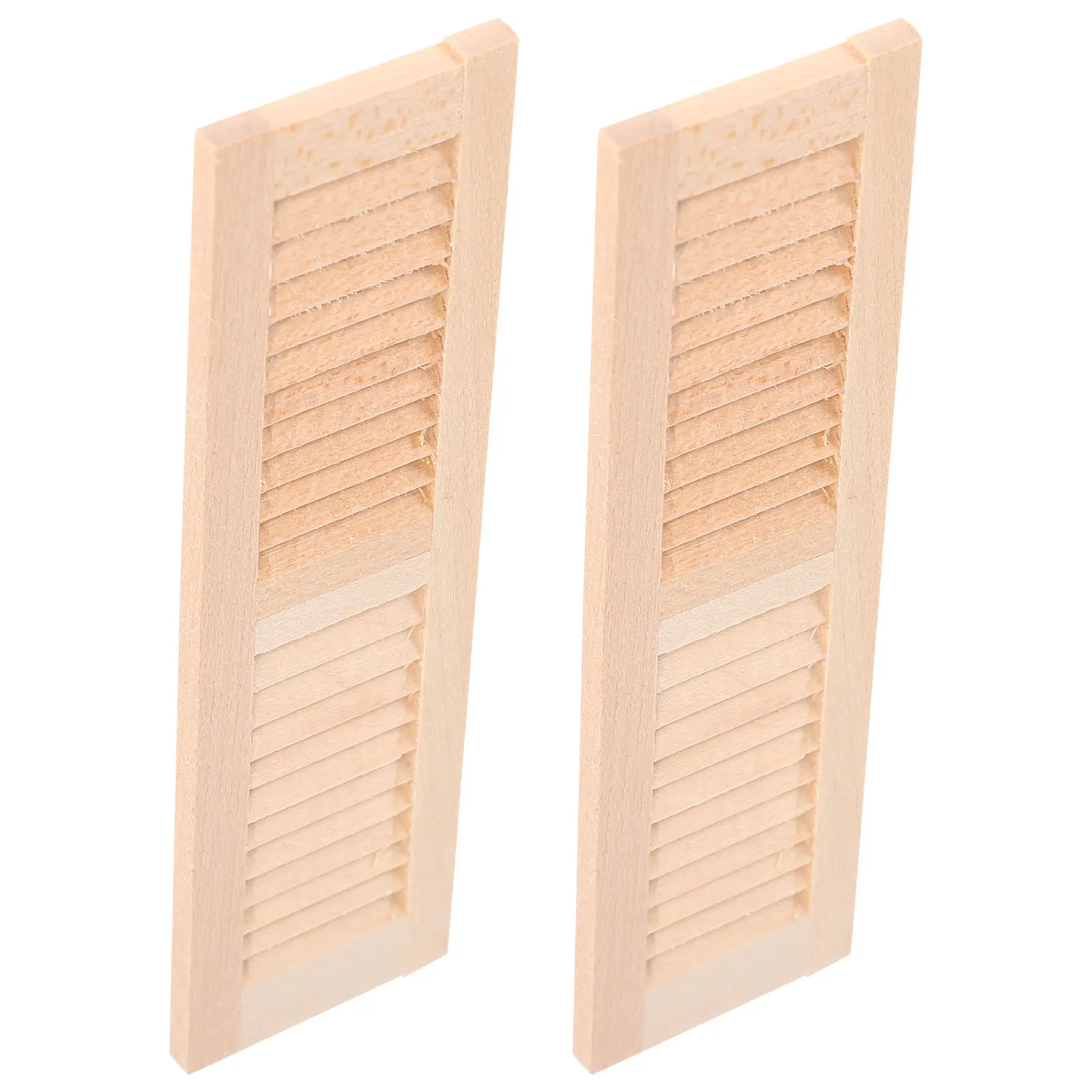 

2pcs Miniature Window Shutters Tiny Wooden Blinds Accessories for Dollhouse Decorations Home Mini Landscaping Scene