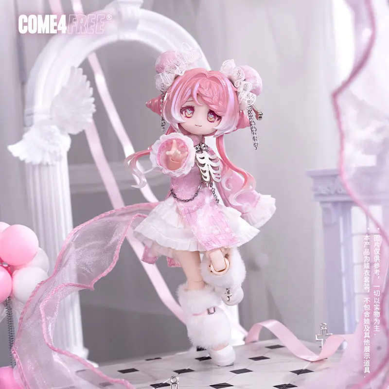 Roupa de Boneca BJD OB11 Estilo Chinês COME4FREE - Cheongsam Rosa com 40% de Inibição de Doçura para Bonecas BJD OB11 1/12 - Acessórios