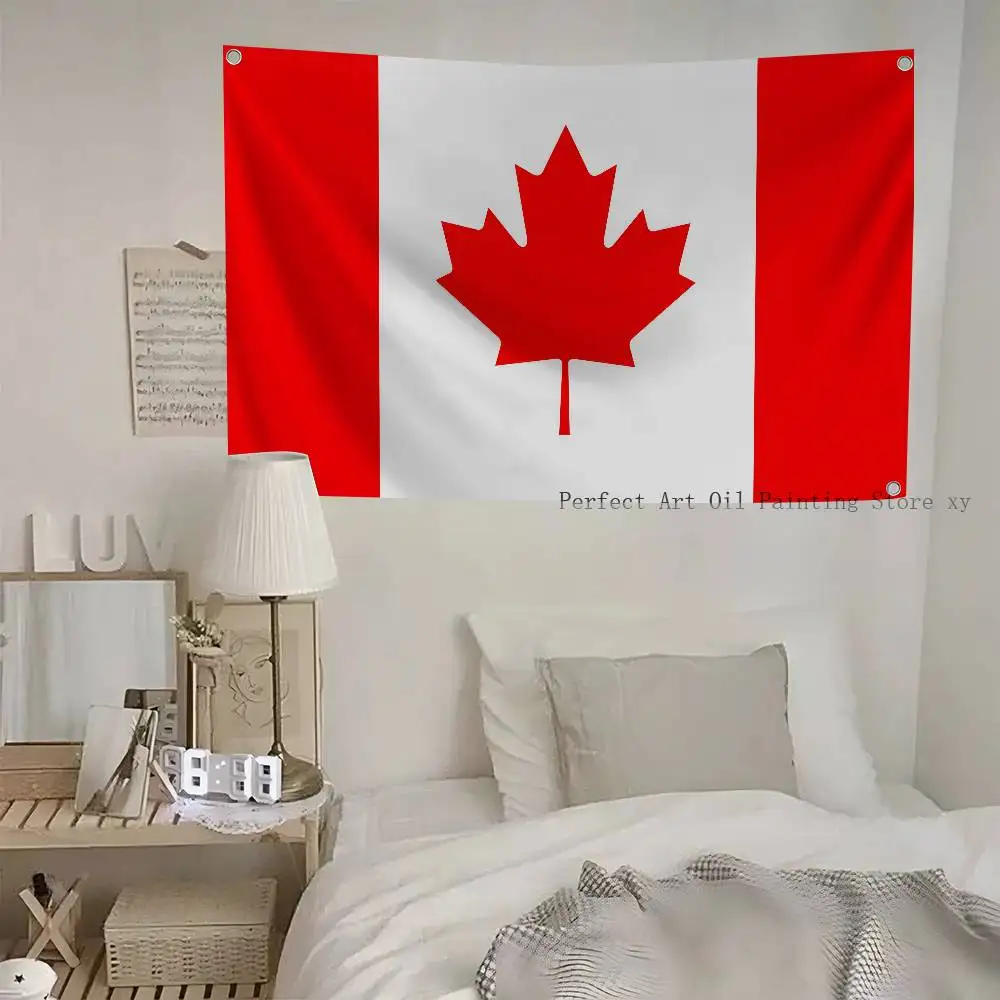 Kanada-Flagge, Banner, Vier-Loch-Flagge, Polyester, Outdoor-Dekoration, Raumästhetik