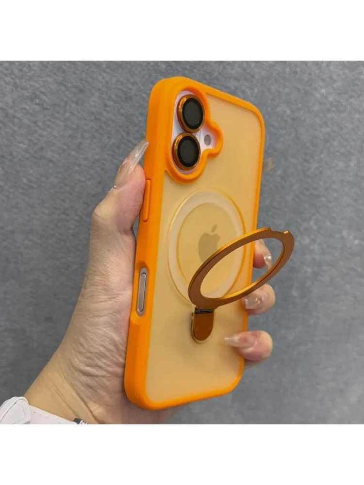 Matowe etui na telefon z uchwytem na pierścień i szklaną osłoną obiektywu do iPhone 18 Pro Max 16 15 14 13 12 17 Pro Max Plus, kompatybilne z bezprzewodowym ładowaniem Magsafe. — zdjęcie produktu 7