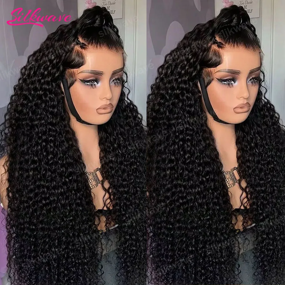 

Парик 360 Full Lace с кудрявыми волосами, без клея, из 100% натуральных человеческих волос, 13x6, с предварительно выщипанной HD прозрачной кружевной передней частью, глубокая волна