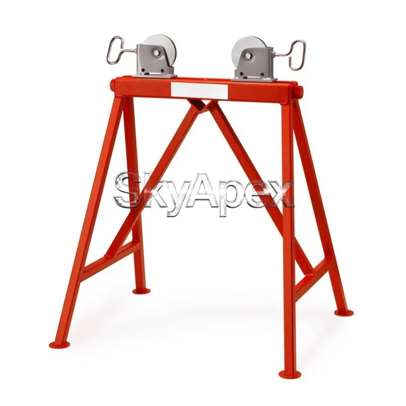 Pipe Support Stand with Nylon Wheels Adjustable Pipe Tool Stand RG1110A Max Pipe Capacity 900mm For Pipeline Construction