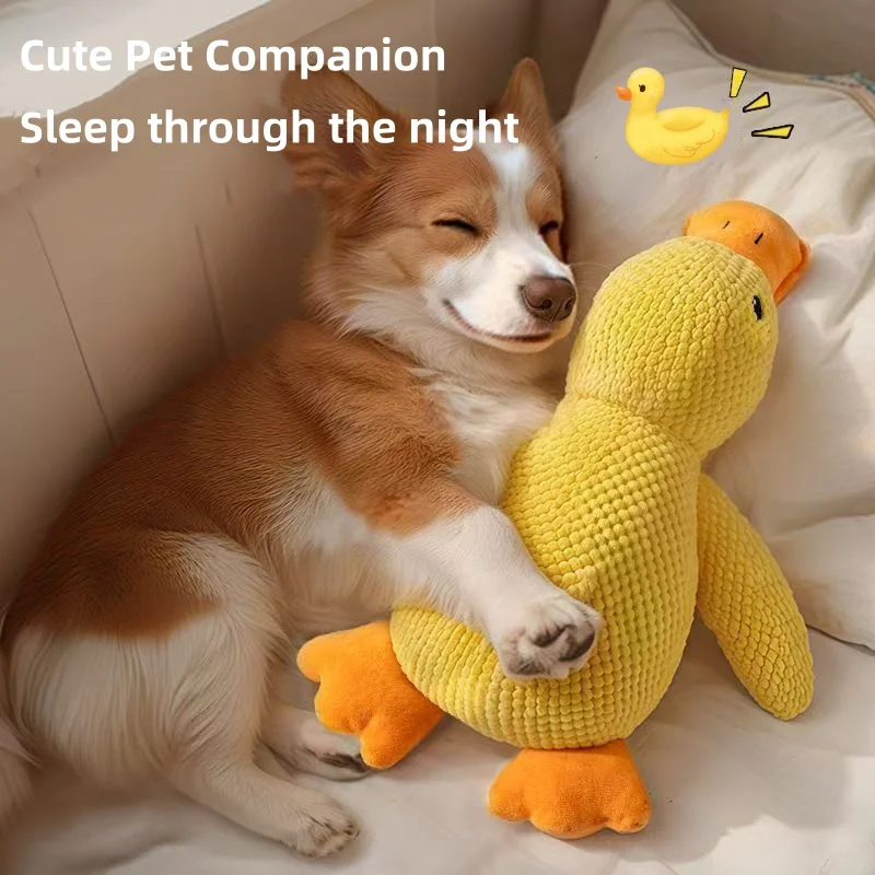 Squeaky Calming Duck Plush Dog Toy Luxury Sleep Aid Durable Puppy Companion Stress Relief Pet Toy Dog Accessories Supplies