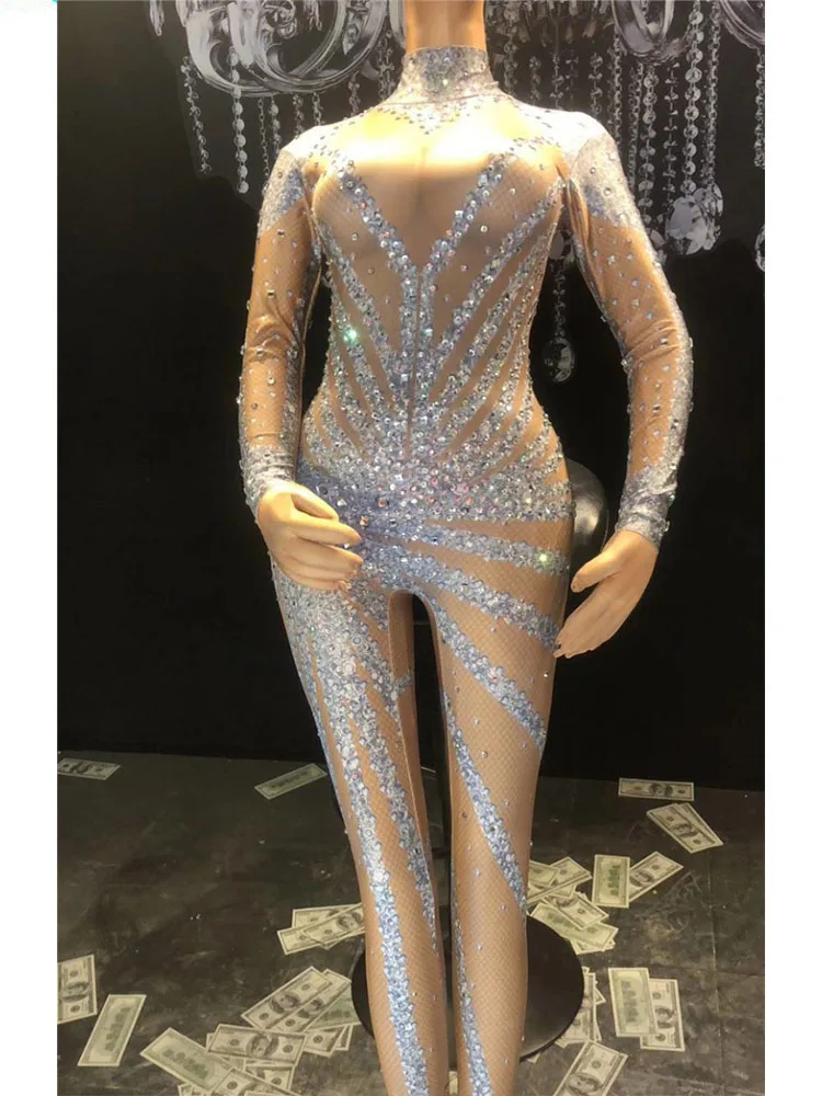 

Высококачественный популярный эластичный комбинезон со стразами 2024 Новая модная женская одежда на заказ