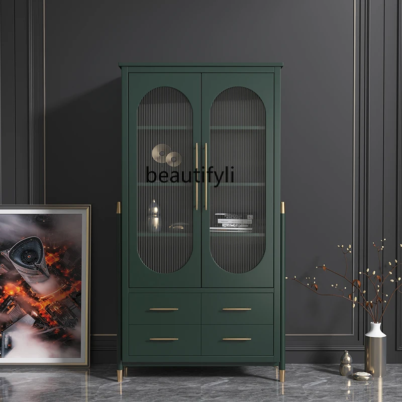 Bookcase Storage Bookshelf Nordic Bookcase Glass Door Study Office File Cabinet Sideboard Cabinet