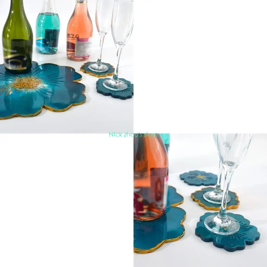 

E15E 2 шт. кристаллическая форма для эпоксидной смолы в форме цветка подставка для литья силиконовая форма