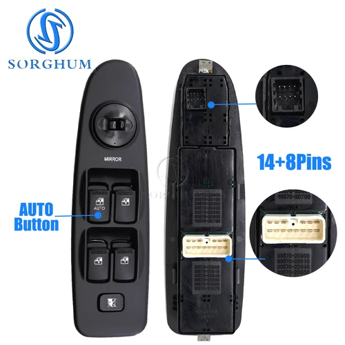 Imagen 2 del producto Interruptor de Control principal de ventanilla eléctrica SORGHUM para Hyundai Elantra 2001 2002 2003 2004 2005 2006 93570-2D100 93570-2D000