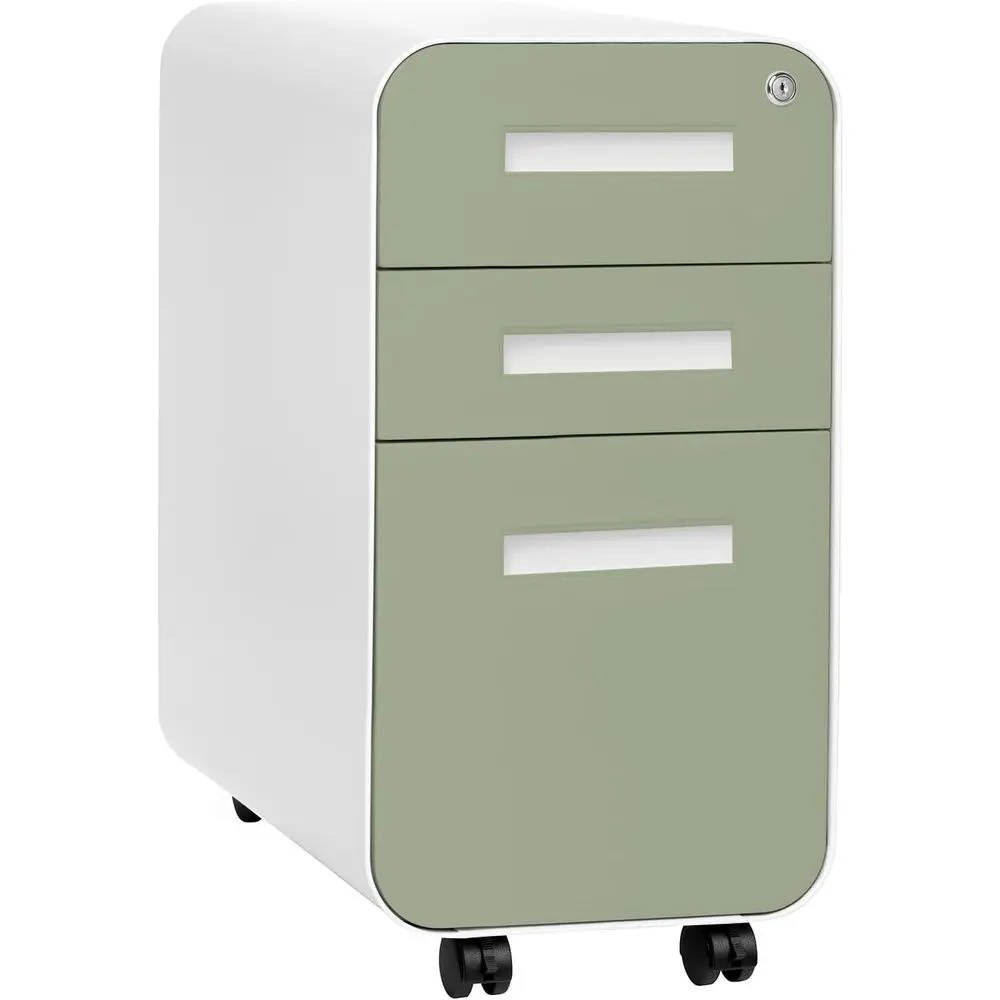 

Under Desk Mobile Metal Filing Cabinet with Lock, Legal/Letter Size, Sage Green