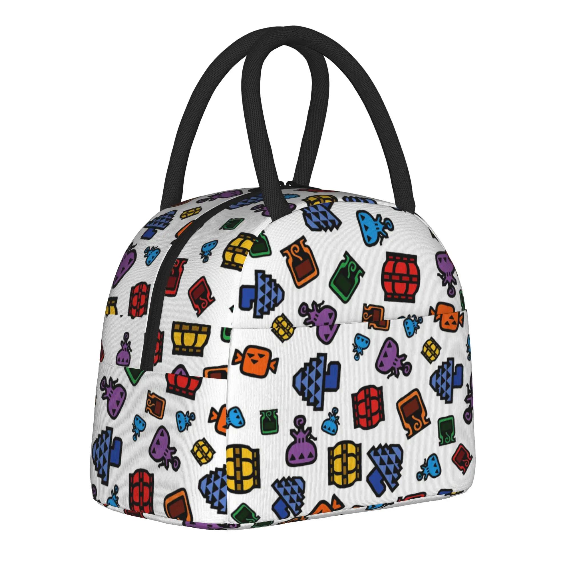 Monster Hunter Insulated Lunch Bags Thermal Bag Lunch Container Kanji Wyvern Dragon MHW Large Tote Lunch Box Food Storage Bags