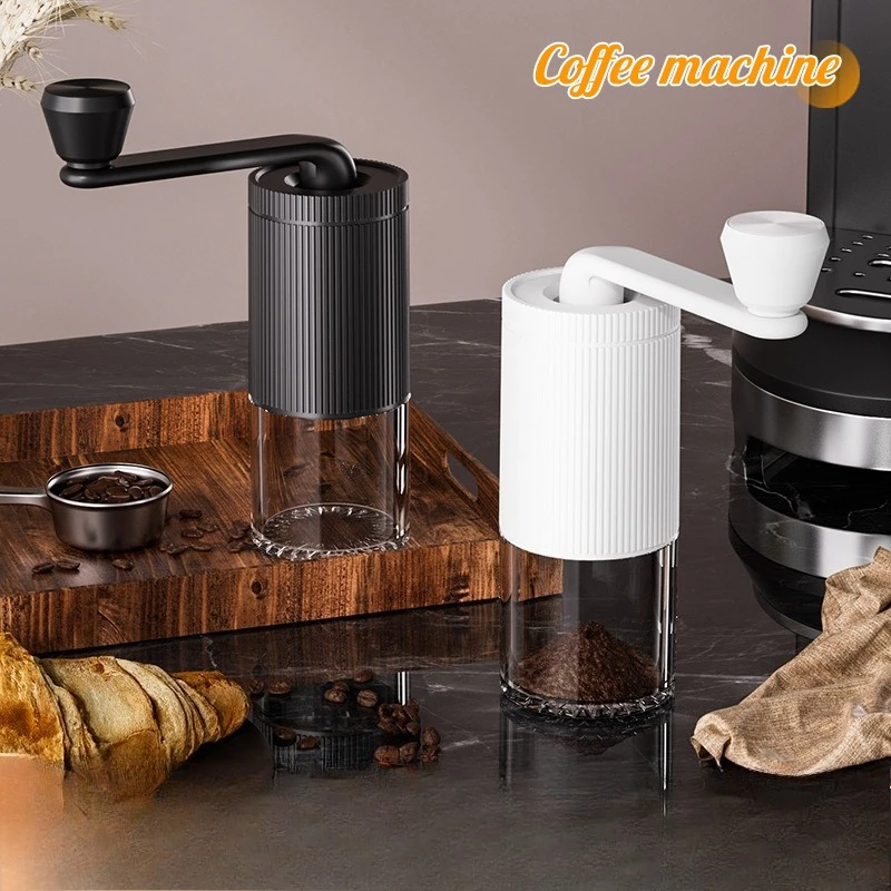 Neue Mini-Kaffeemaschine mit Handkurbel für Zuhause, im Freien, tragbar, verstellbare grobe und feine Mahlung, Kaffeemühle