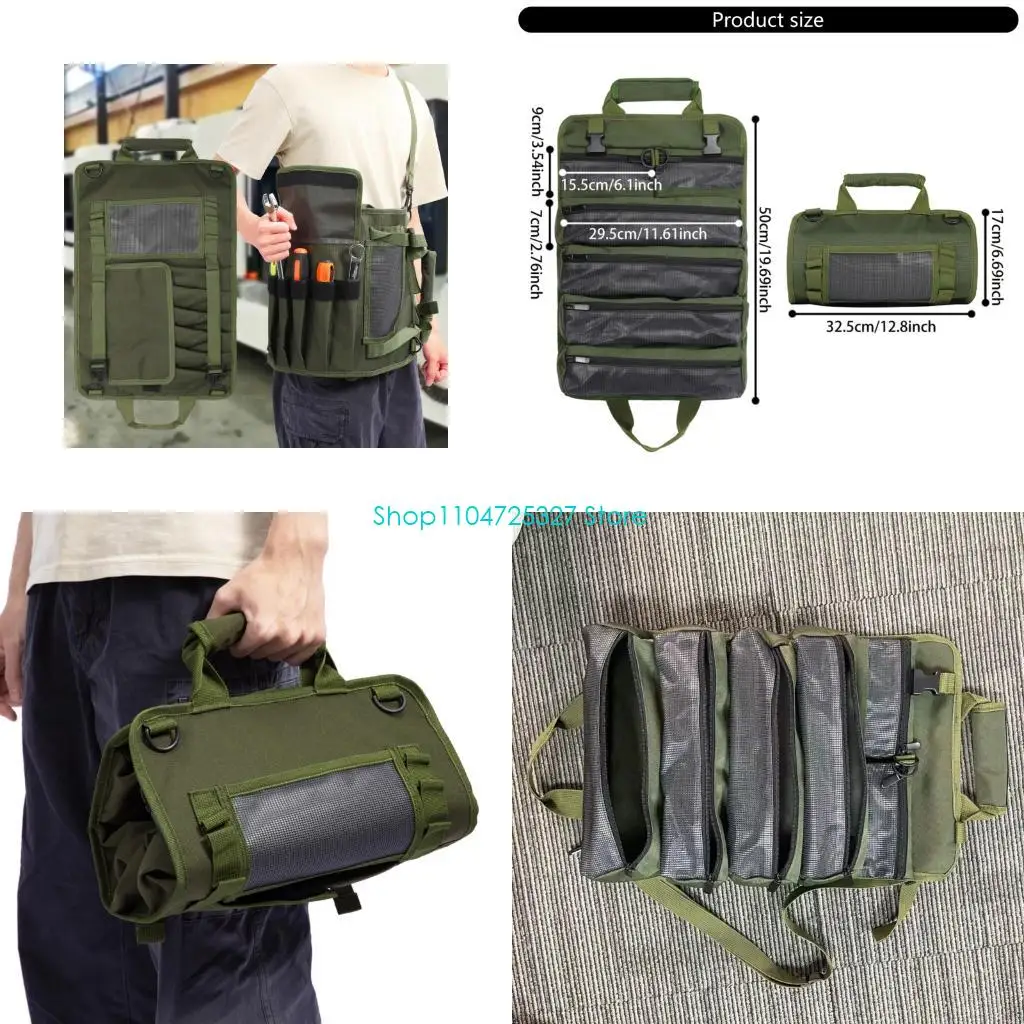 D8KF Portable Tool Storage Bag Organisatoren Rollen constructie Nylon Fabric Case