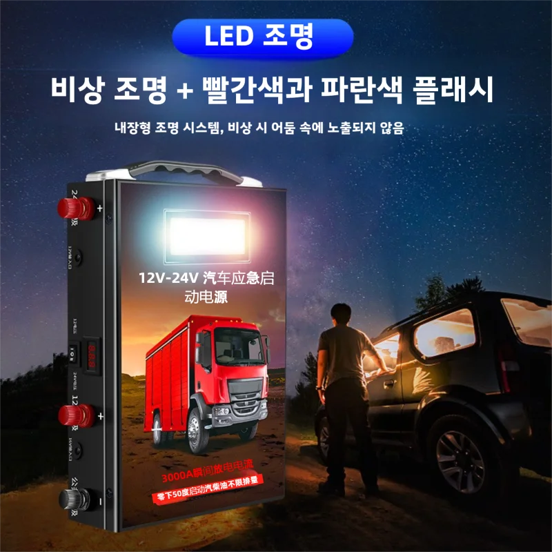 12V/24V 3000A 388000mAh large capacity portable car jump starter car battery booster car emergency booster starting device