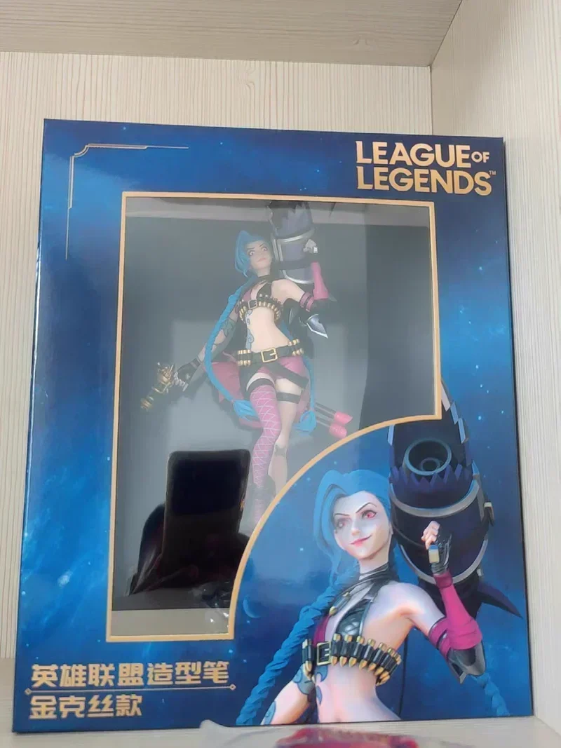 Figura de Anime original de League of Legends Jinx, figura de bolígrafo 3d, juego oficial, periferia, decoración de escritorio, adorno, juguete de regalo para niños