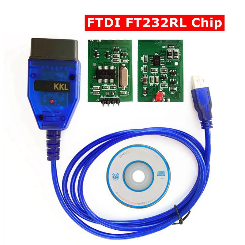 

For VAG KKL Scanner Tool with FTDI FT232RL Chip 9241A Red PCB for VAG409 KKL OBD2 USB Interface Diagnostic Cable