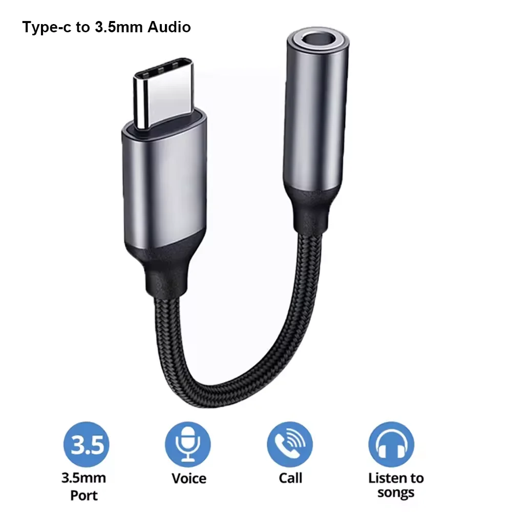 USB C 3.5mm Audio Adapter USB Type C To 3.5 Aux Jack Audio Cable Earphone Wire Converter For iPhone 16 15 Pro Samsung Galaxy S24