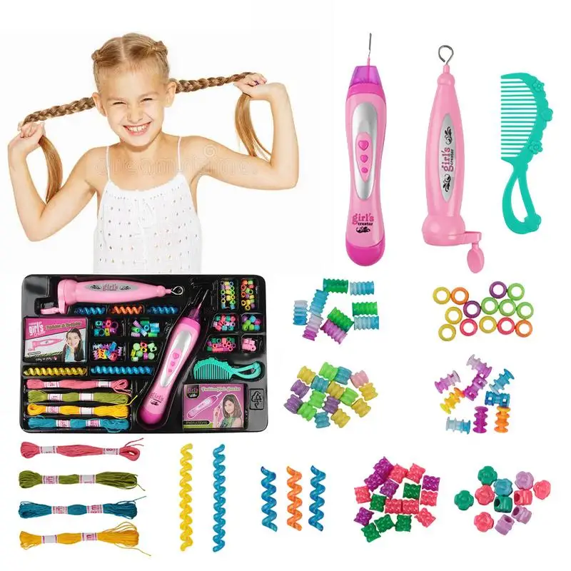 

Hair Braiding Kit Handheld Hair Braider Machine Hairstyle Braid Kit DIY Hair Styling Tool With Comb Rope Rubber Ring Button