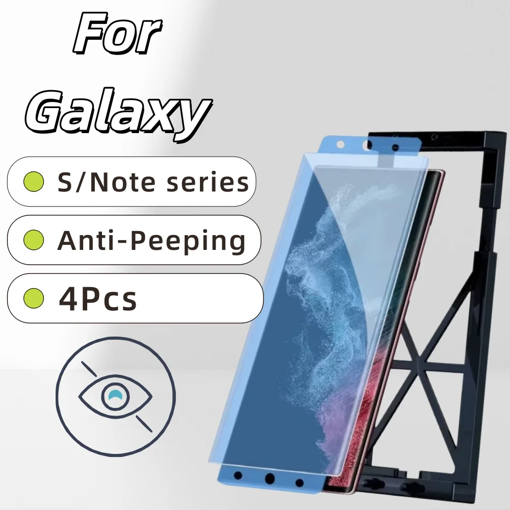 

Anti-peep screen protector for Galaxy S Note series, shatterproof, easy to install, not tempered glass, pack of 4