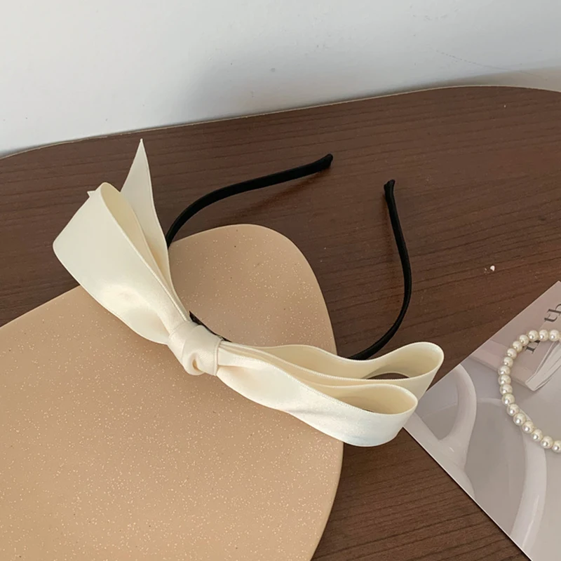 Lystrfac New Korean Sweet Bow Hair Hoop Headband for Women Girls Fashion Ribbon Hairband Female Hair Accessories Jewelry