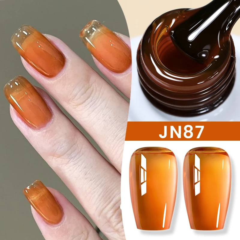 BORN PRETTY 10 ml Jelly Nude Gel-Nagellack, 50 Farben, halbtransparent, Nagelkunst-Nagelzubehör, Soak Off UV-LED-Nagellack für Nägel